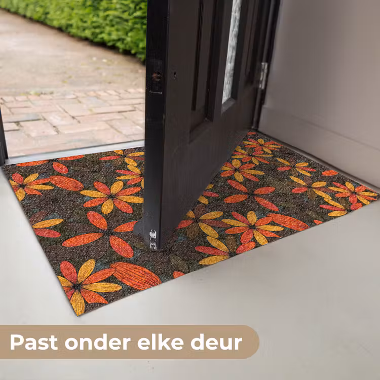 Deurmat - Oranje - Retro - Bloemen - Herfst — 7