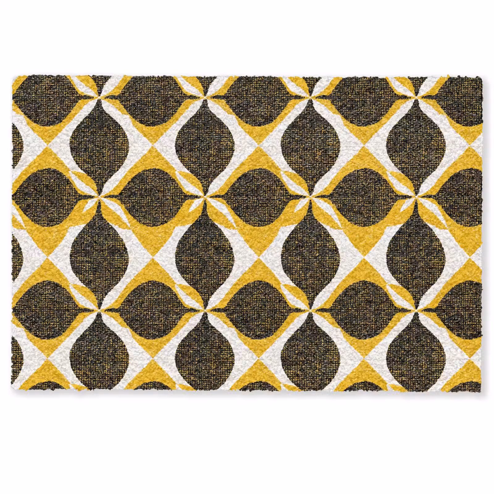 Deurmat - Geel - Zwart - Geometrisch - Retro - Textuur — 1