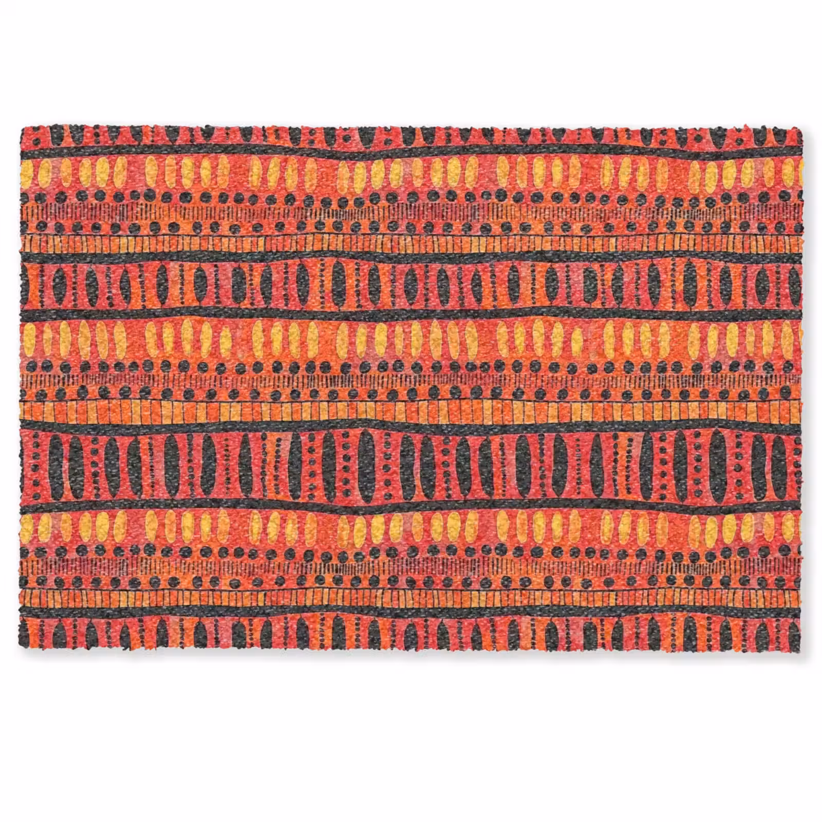 Deurmat - Rood - Oranje - Etnisch - Expressief - Patroon — 1
