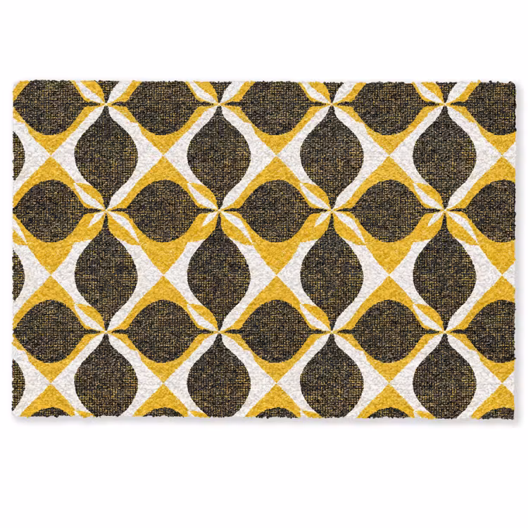 Deurmat - Geel - Zwart - Geometrisch - Retro - Textuur — 1