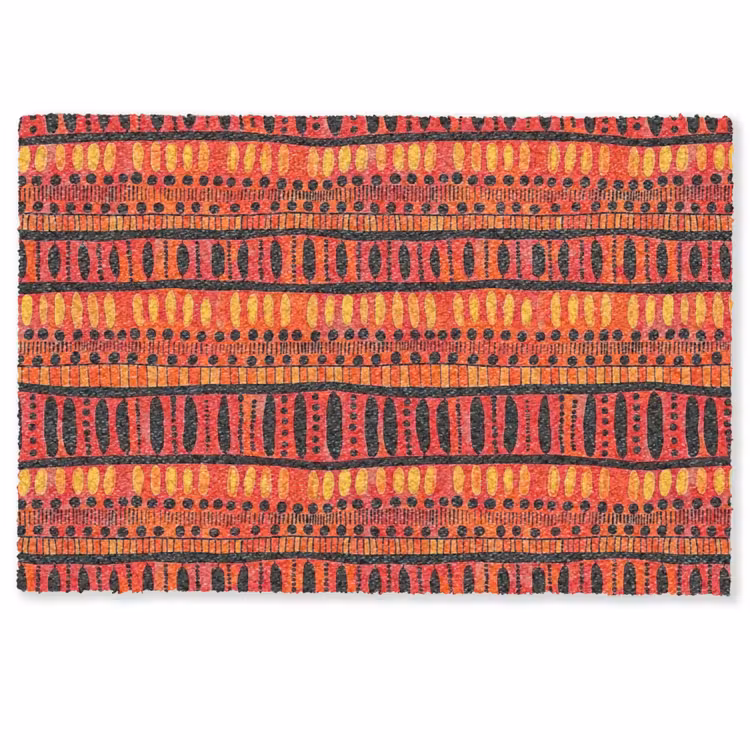 Deurmat - Rood - Oranje - Etnisch - Expressief - Patroon — 1