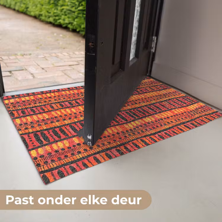 Deurmat - Rood - Oranje - Etnisch - Expressief - Patroon — 7