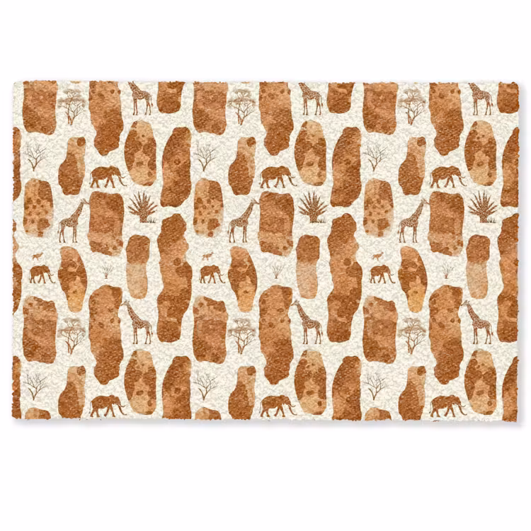 Deurmat - Terracotta - Safari - Dieren - Patroon — 1