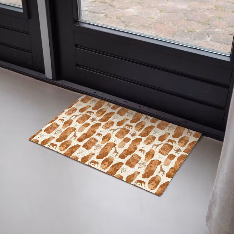 Deurmat - Terracotta - Safari - Dieren - Patroon — 2