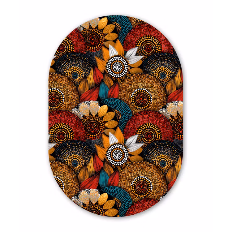 Muurovaal - Kunststof - Kleurrijk - Aboriginal - Dot Painting - Botanisch - Patroon — 2