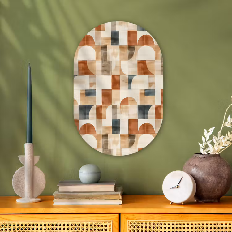 Muurovaal - Kunststof - Terracotta - Geometrisch - Aquarel - Textuur — 2
