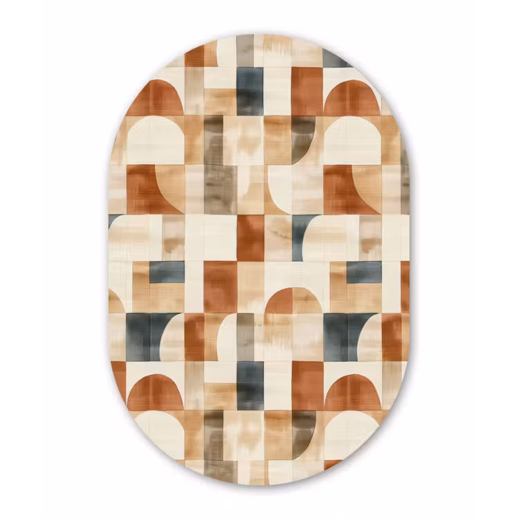 Muurovaal - Kunststof - Terracotta - Geometrisch - Aquarel - Textuur — 3