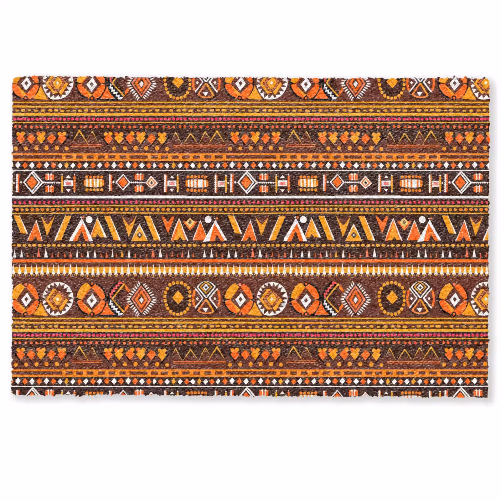 Deurmat - Oranje - Etnisch - Tribaal - Geometrisch - Patroon — 1