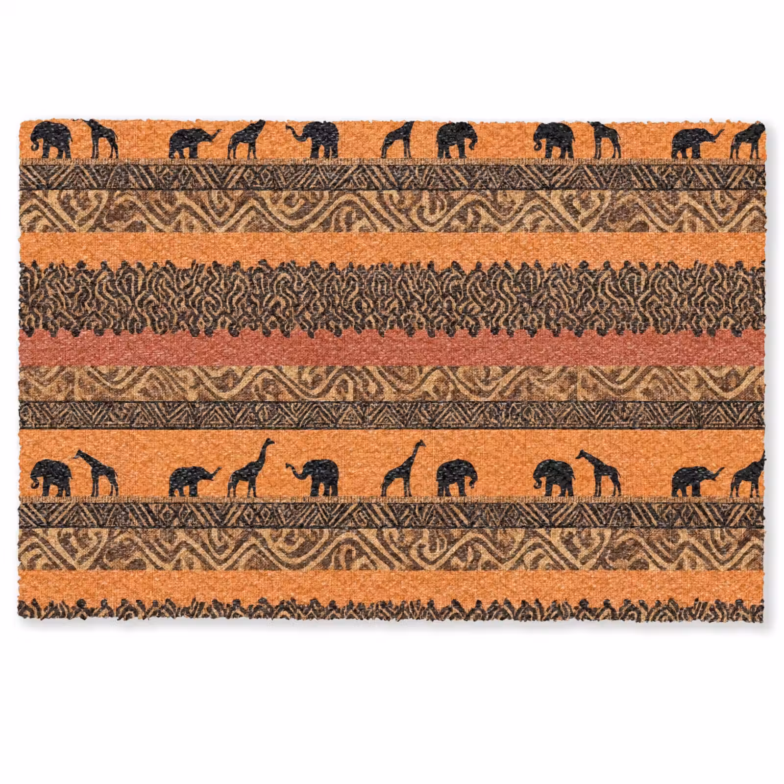 Deurmat - Oranje - Safari - Afrikaans - Dieren - Patroon — 1