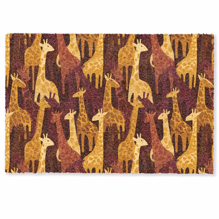 Deurmat - Bruin - Giraffen - Safari - Patroon — 1