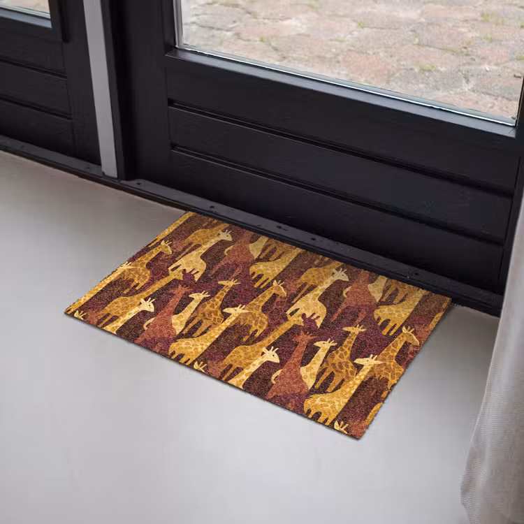 Deurmat - Bruin - Giraffen - Safari - Patroon — 2