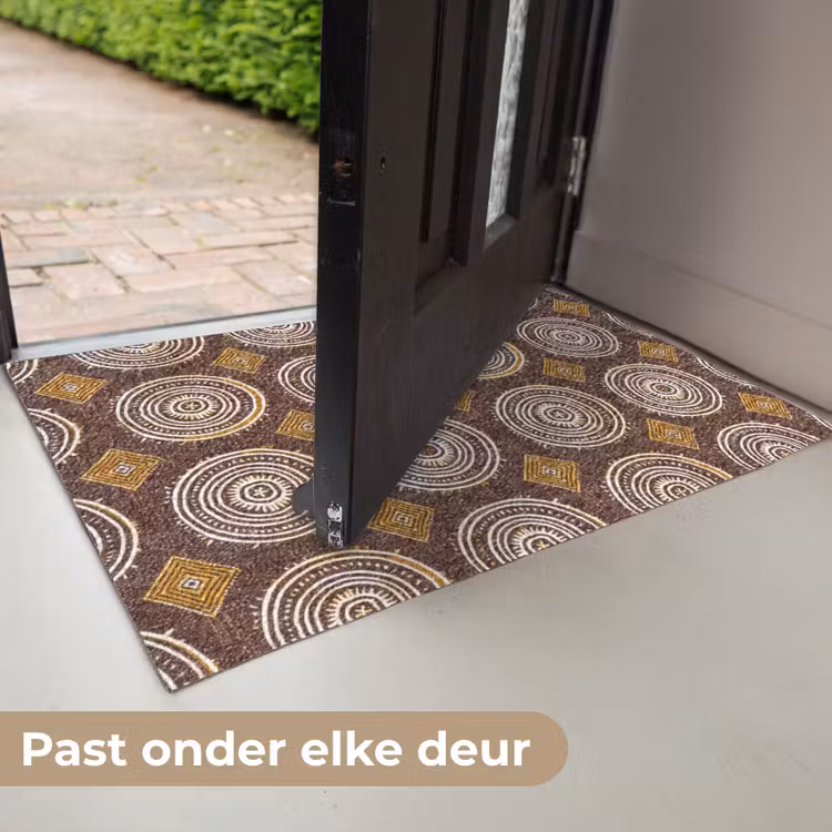 Deurmat - Chocoladebruin - Etnisch - Tribaal - Cirkels - Patroon — 7