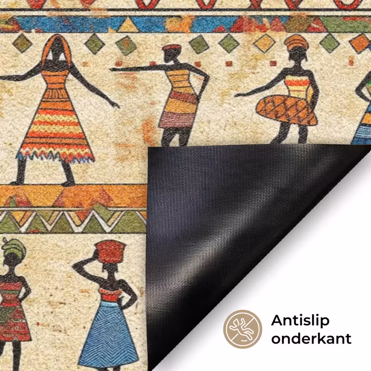 Deurmat - Kleurrijk - Afrikaans - Etnisch - Dansende Vrouwen - Patroon — 6