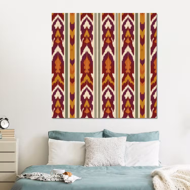 Forex - Ikat - Bordeauxrood - Etnisch - Patroon — 2