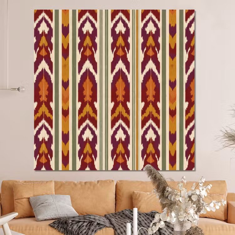 Forex - Ikat - Bordeauxrood - Etnisch - Patroon — 4