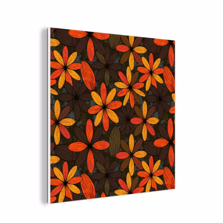 Forex - Oranje - Retro - Bloemen - Herfst — 1
