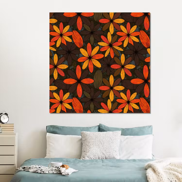 Forex - Oranje - Retro - Bloemen - Herfst — 2