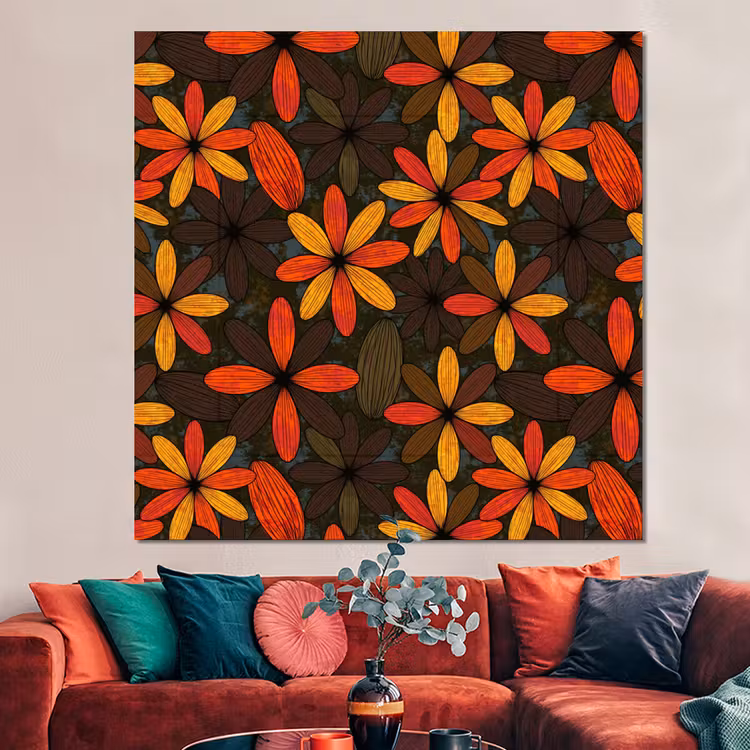 Forex - Oranje - Retro - Bloemen - Herfst — 3