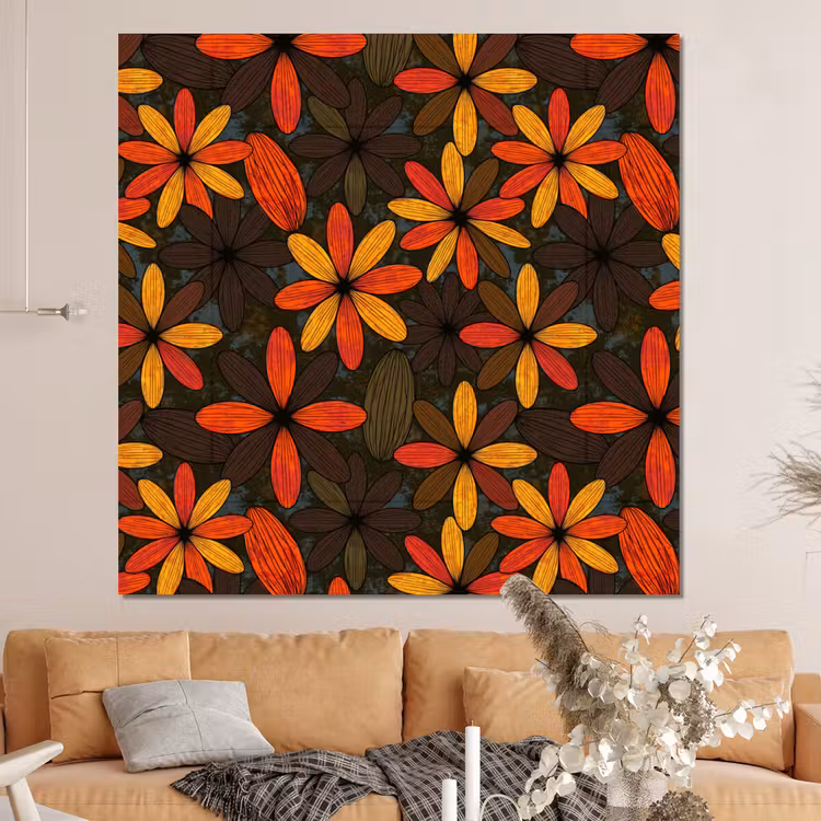 Forex - Oranje - Retro - Bloemen - Herfst — 4