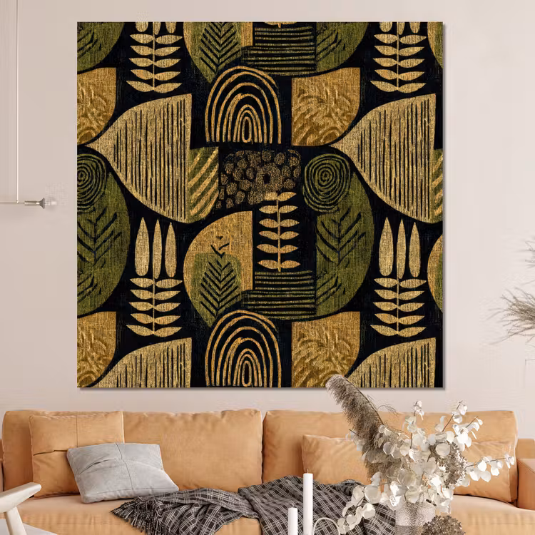 Forex - Zwart - Okergeel - Botanisch - Textuur — 4