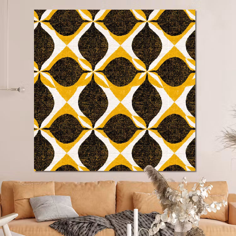Forex - Geel - Zwart - Geometrisch - Retro - Textuur — 4