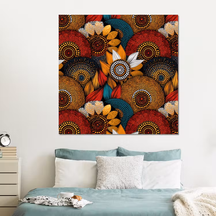 Forex - Kleurrijk - Aboriginal - Dot Painting - Botanisch - Patroon — 2