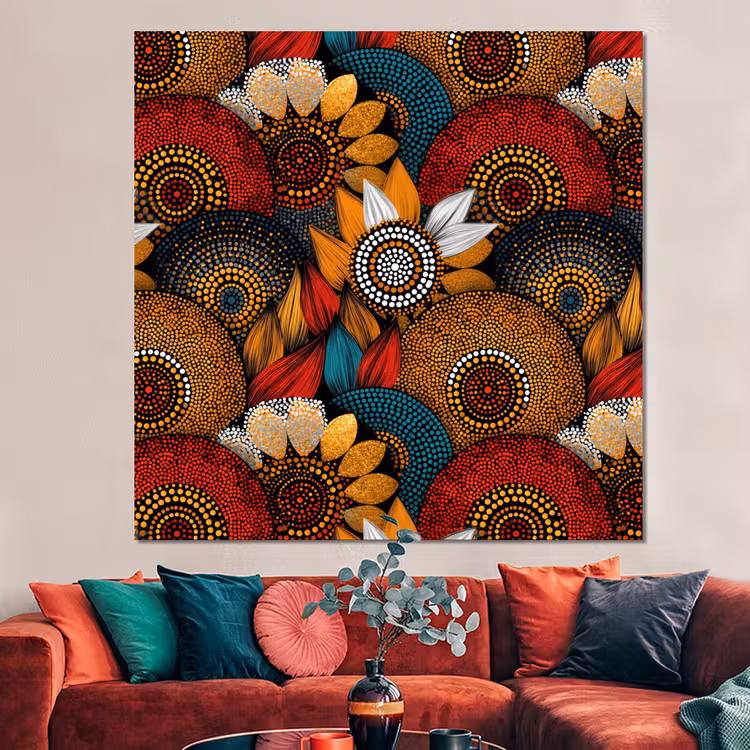 Forex - Kleurrijk - Aboriginal - Dot Painting - Botanisch - Patroon — 3