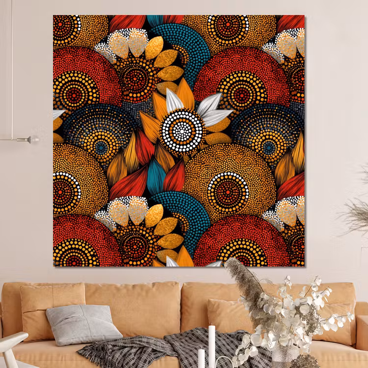 Forex - Kleurrijk - Aboriginal - Dot Painting - Botanisch - Patroon — 4