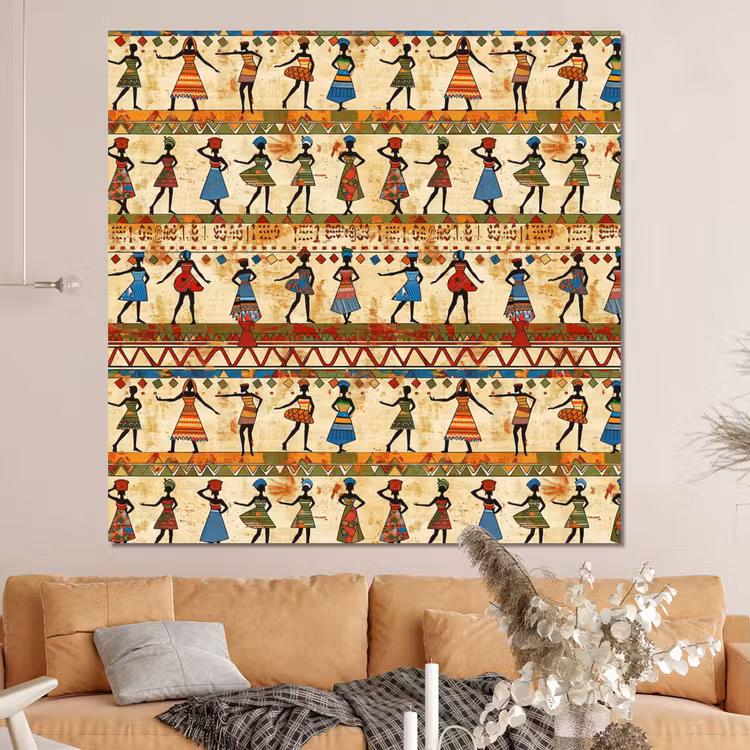 Forex - Kleurrijk - Afrikaans - Etnisch - Dansende Vrouwen - Patroon — 4