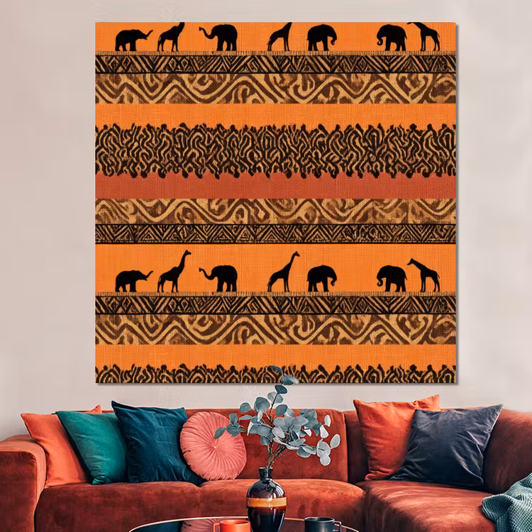 Forex - Oranje - Safari - Afrikaans - Dieren - Patroon — 3