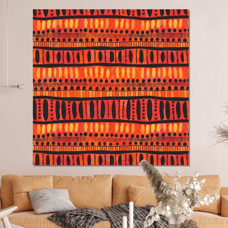 Forex - Rood - Oranje - Etnisch - Expressief - Patroon — 4