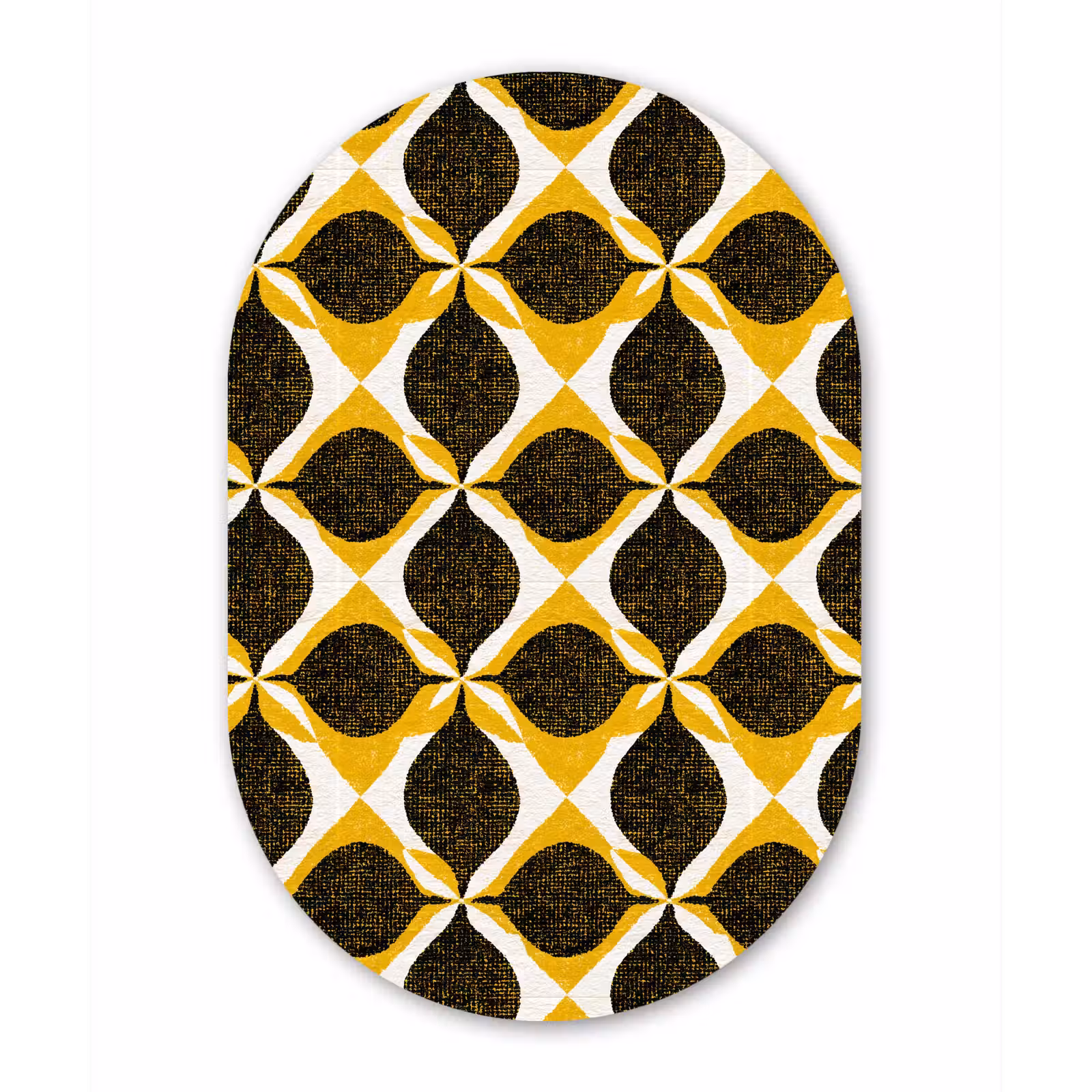 Muurovaal - Glas - Geel - Zwart - Geometrisch - Retro - Textuur — 1
