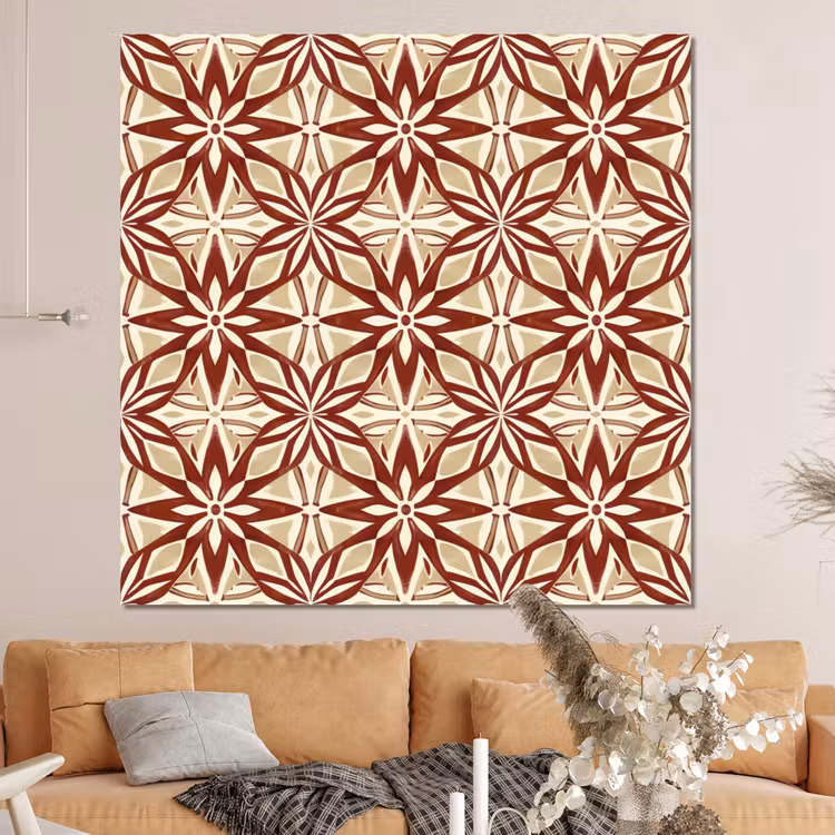 Forex - Bordeauxrood - Geometrisch - Tegel - Patroon — 4