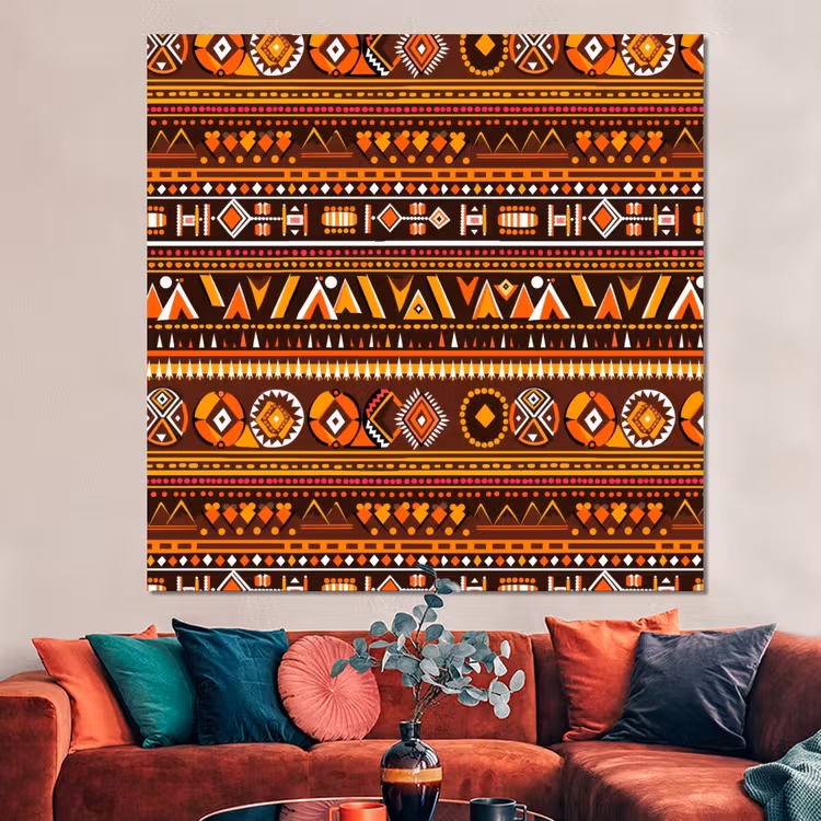 Forex - Oranje - Etnisch - Tribaal - Geometrisch - Patroon — 3
