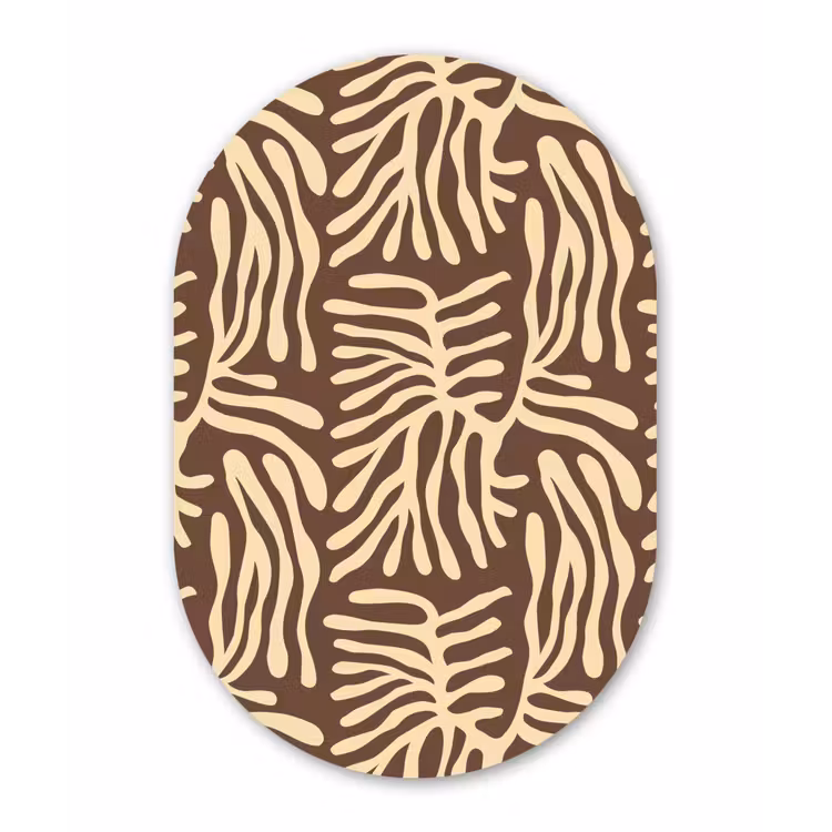 Muurovaal - Glas - Bruin - Koraal - Expressief - Patroon — 1
