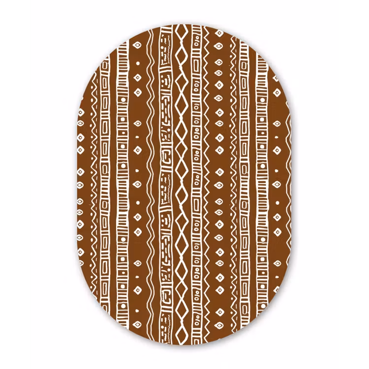 Muurovaal - Glas - Chocoladebruin - Etnisch - Tribaal - Patroon — 1