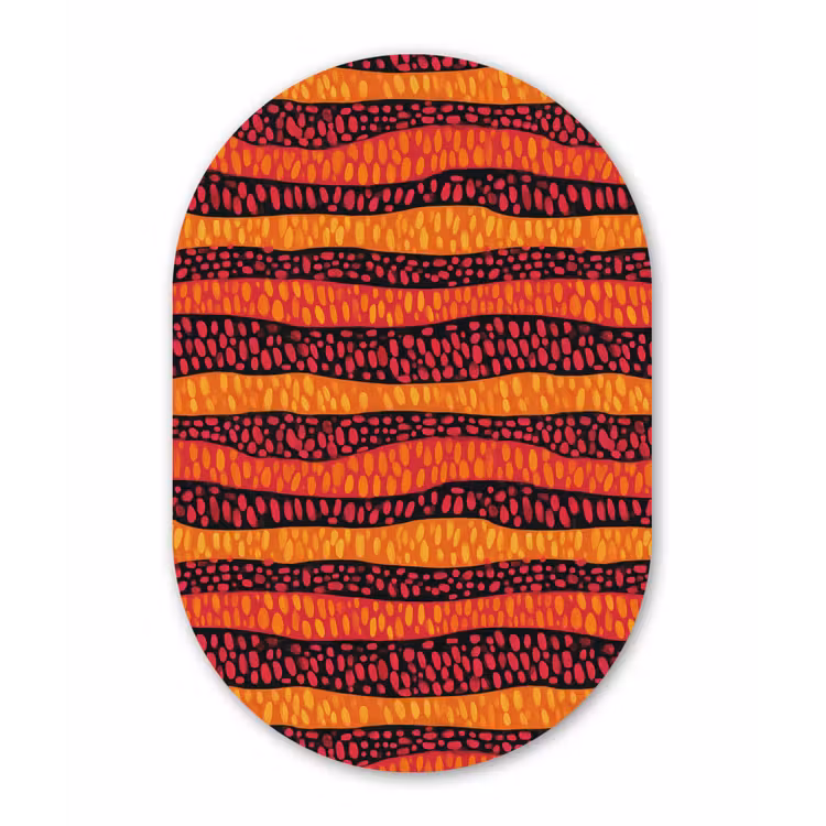 Muurovaal - Glas - Oranje - Roze - Expressief - Patroon — 1