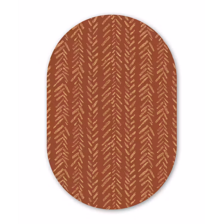 Muurovaal - Glas - Terracotta - Visgraat - Ambachtelijk - Patroon — 1