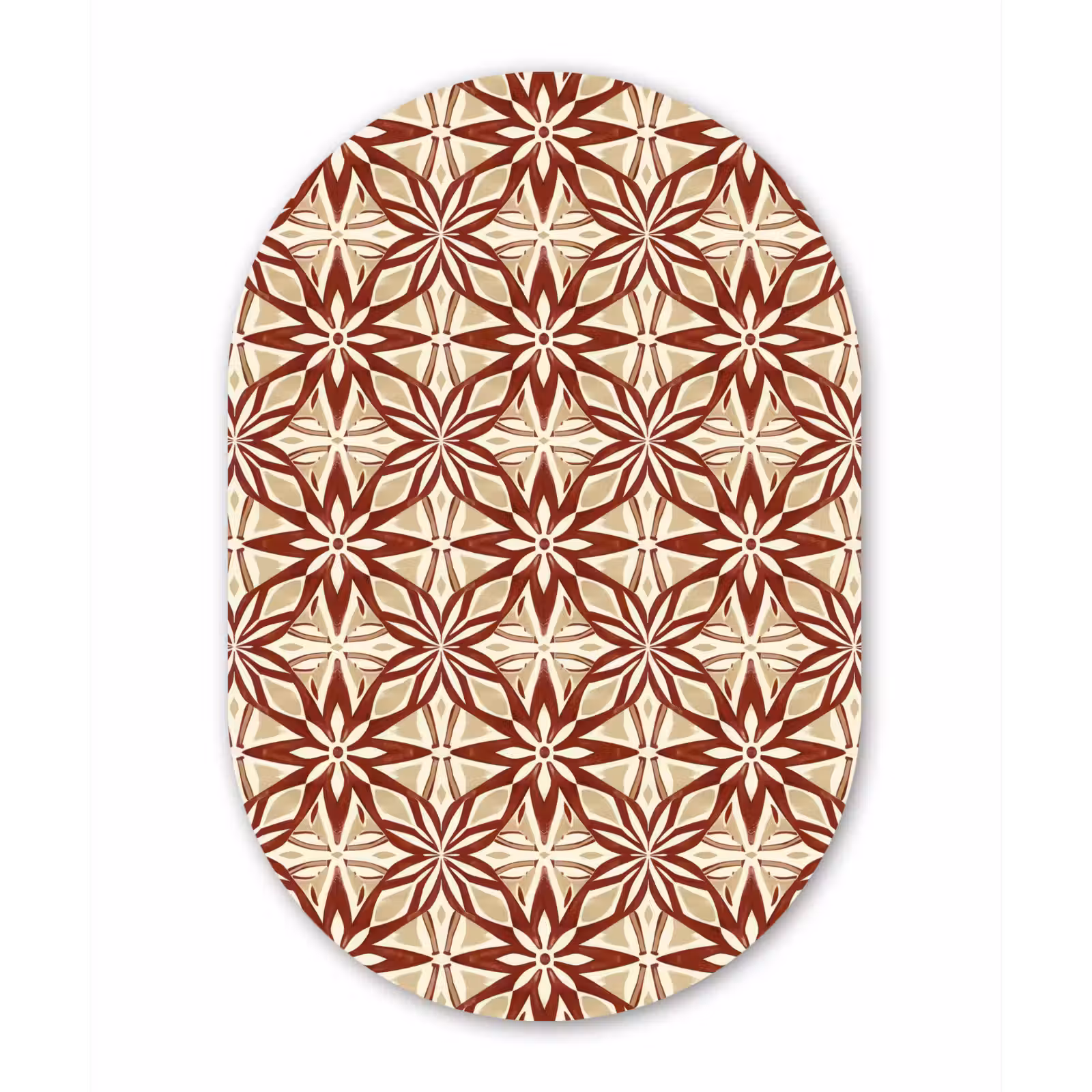 Muurovaal - Glas - Bordeauxrood - Geometrisch - Tegel - Patroon — 1