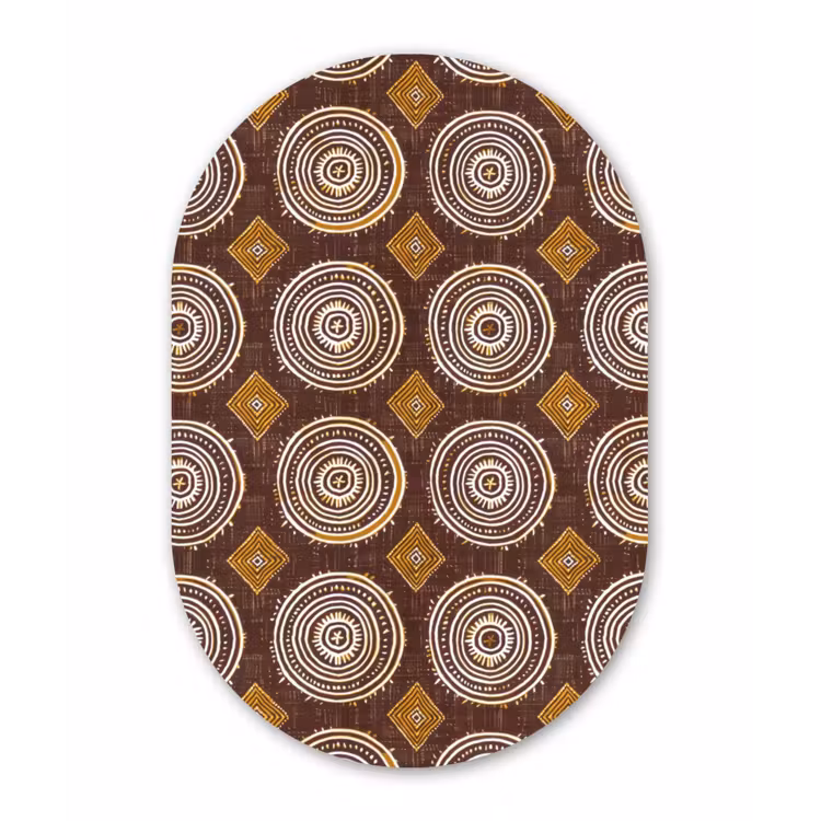 Muurovaal - Glas - Chocoladebruin - Etnisch - Tribaal - Cirkels - Patroon — 1