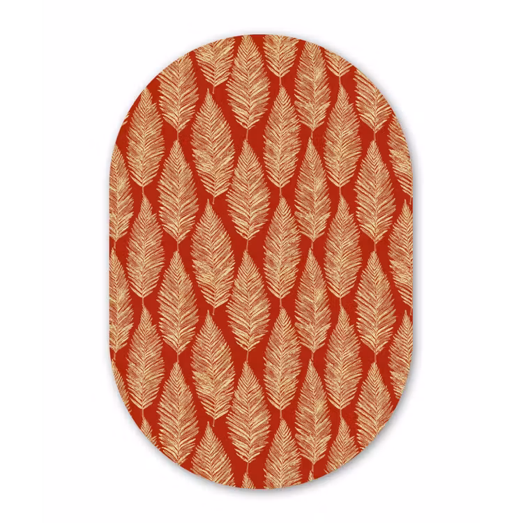 Muurovaal - Glas - Rood - Botanisch - Varen - Patroon — 1