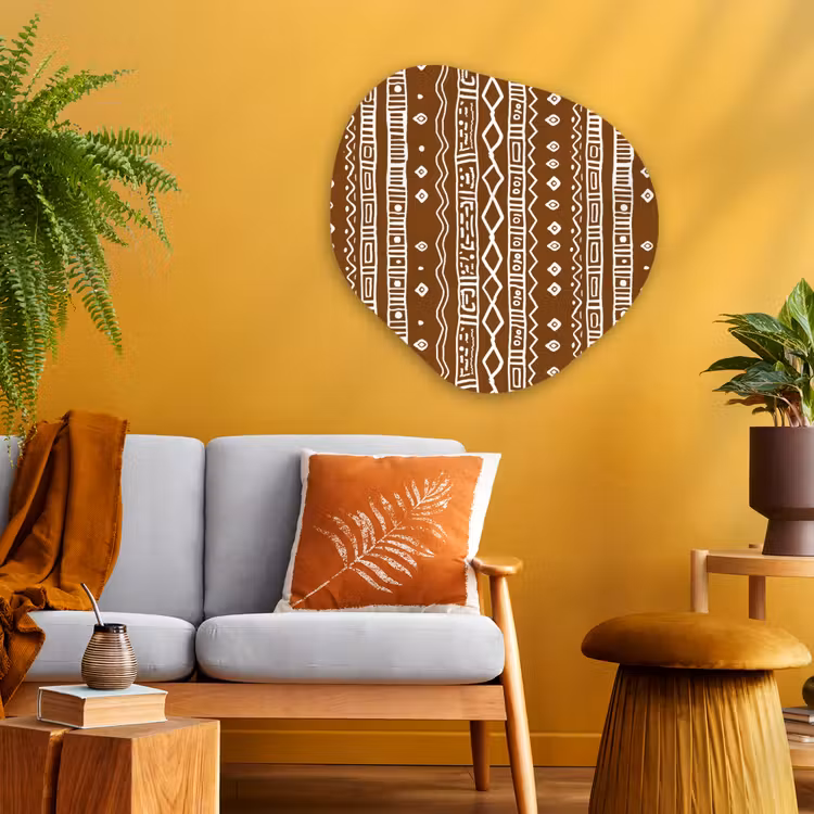 Organisch schilderij - Glas - Chocoladebruin - Etnisch - Tribaal - Patroon — 3