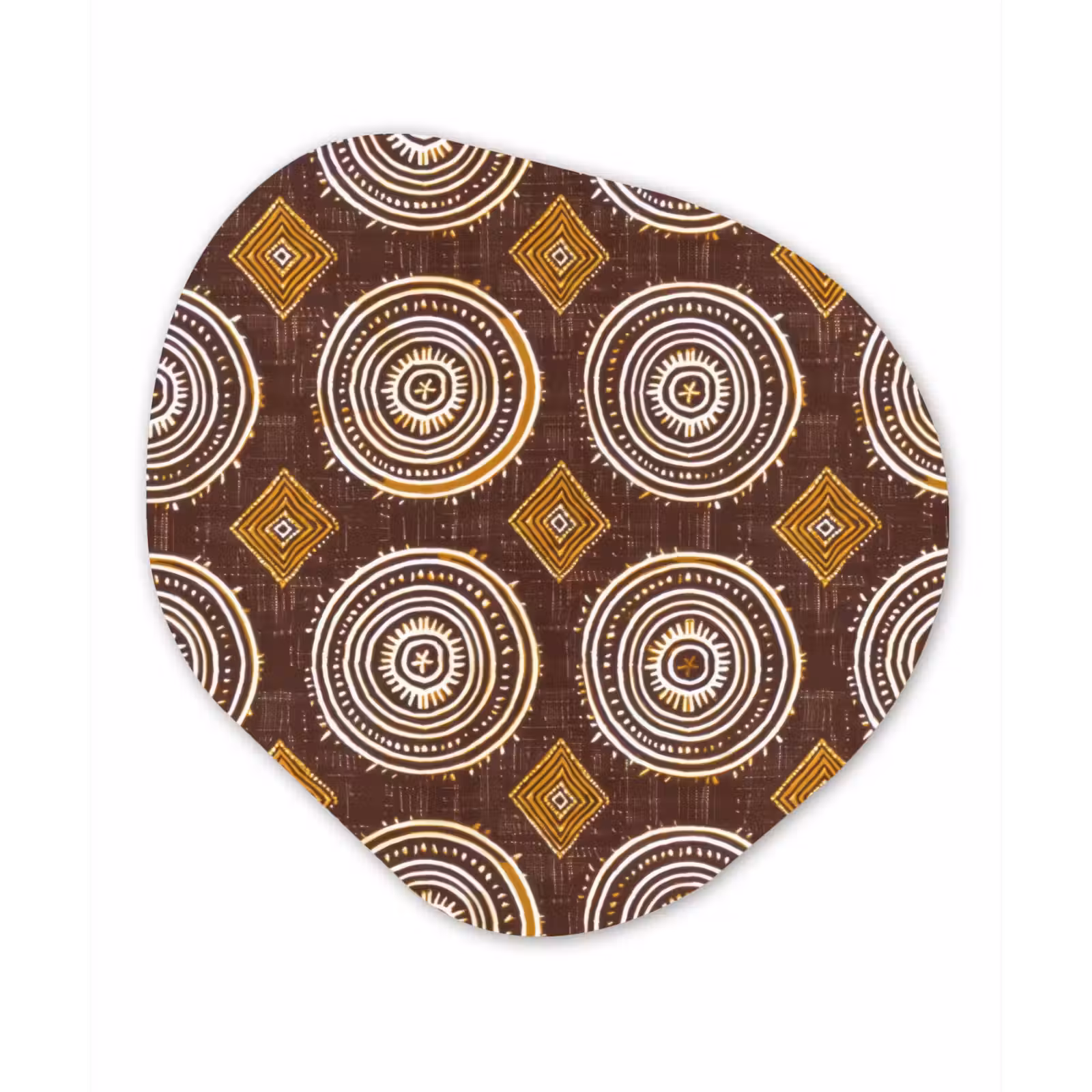 Organisch schilderij - Glas - Chocoladebruin - Etnisch - Tribaal - Cirkels - Patroon — 1