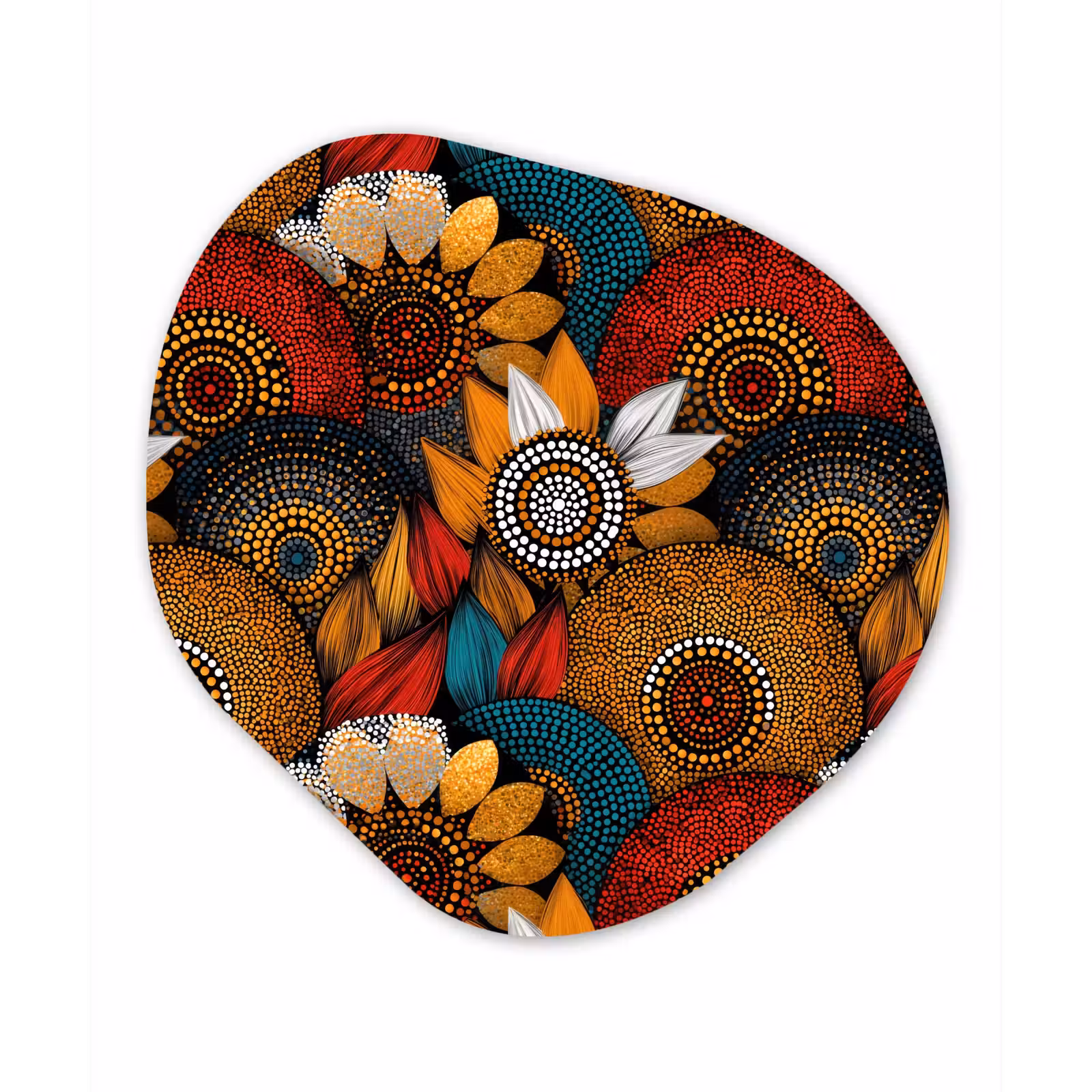 Organisch schilderij - Glas - Kleurrijk - Aboriginal - Dot Painting - Botanisch - Patroon — 1