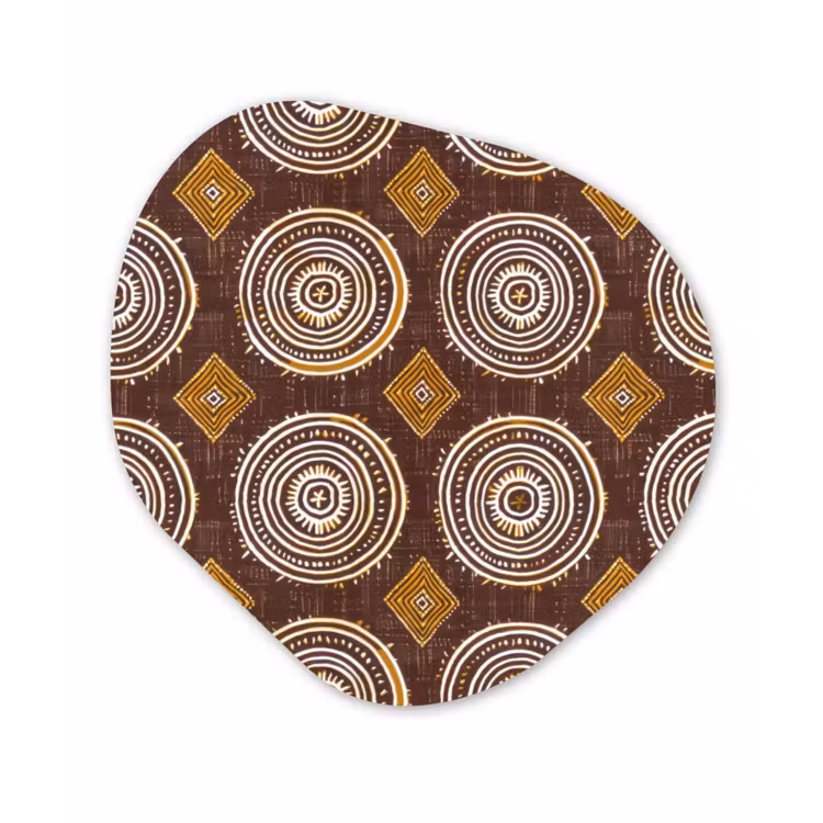 Organisch schilderij - Glas - Chocoladebruin - Etnisch - Tribaal - Cirkels - Patroon — 1