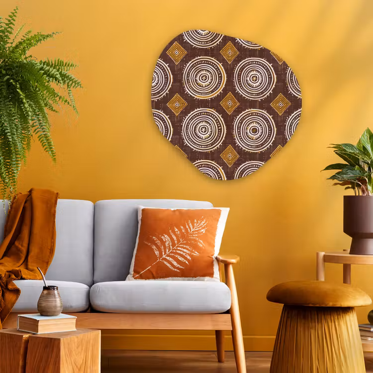 Organisch schilderij - Glas - Chocoladebruin - Etnisch - Tribaal - Cirkels - Patroon — 3
