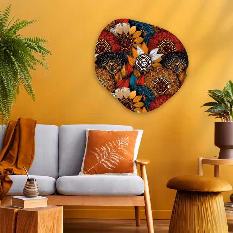 Organisch schilderij - Glas - Kleurrijk - Aboriginal - Dot Painting - Botanisch - Patroon — 3
