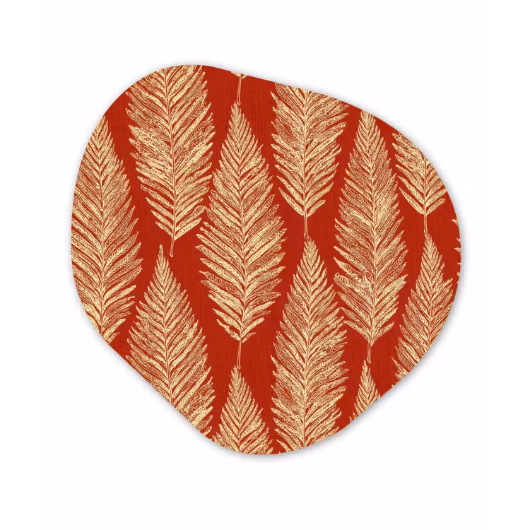 Organisch schilderij - Glas - Rood - Botanisch - Varen - Patroon — 1