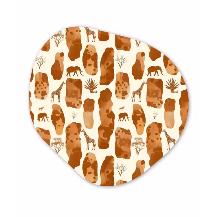 Organisch schilderij - Glas - Terracotta - Safari - Dieren - Patroon — 1
