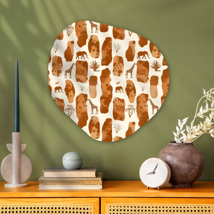 Organisch schilderij - Glas - Terracotta - Safari - Dieren - Patroon — 2